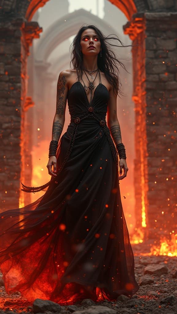 Infernal Queen Rises from Smoldering Battlefield in Lava Gow...