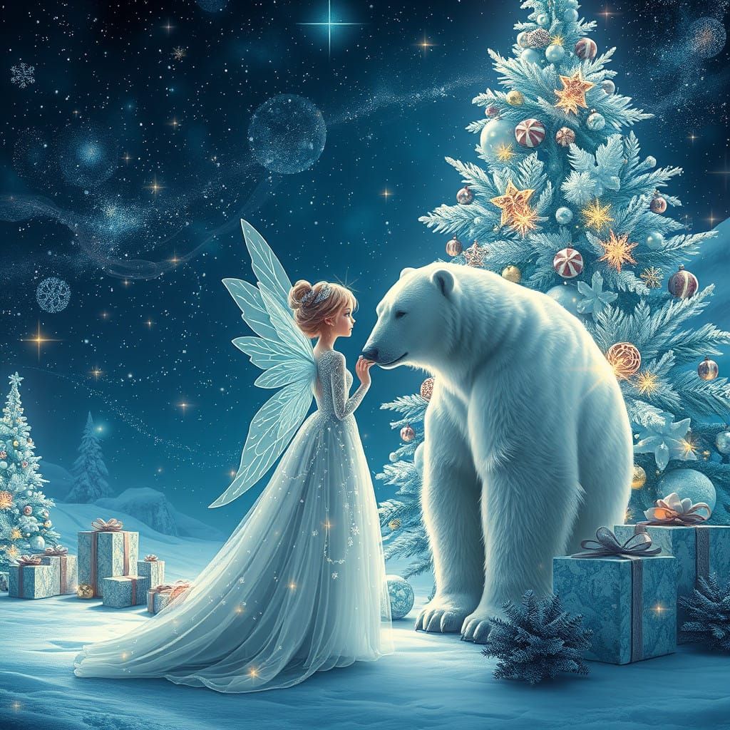 Celestial Christmas Wonder in Ethereal Realism