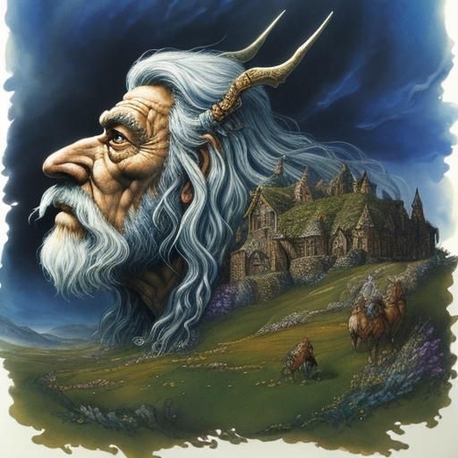 Gandalf's Shire Quest: Alcohol Ink Fantasy Portrait