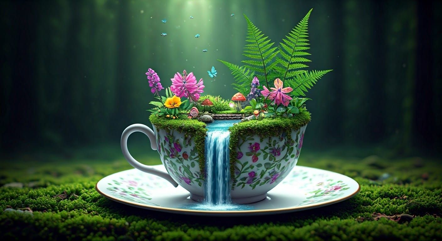 Magical Miniature Fairy Garden in Teacup