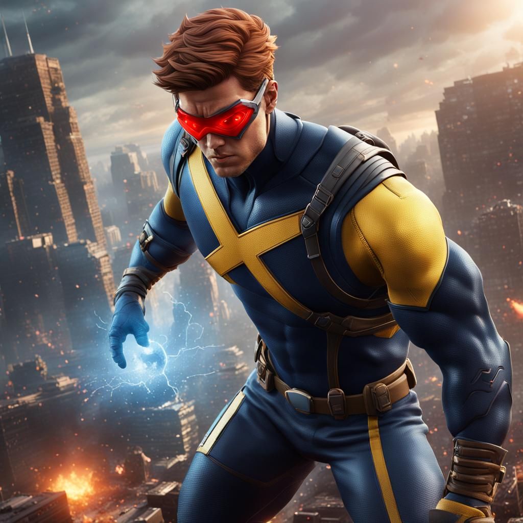 Cyclops Superhero Matte Painting in 8K