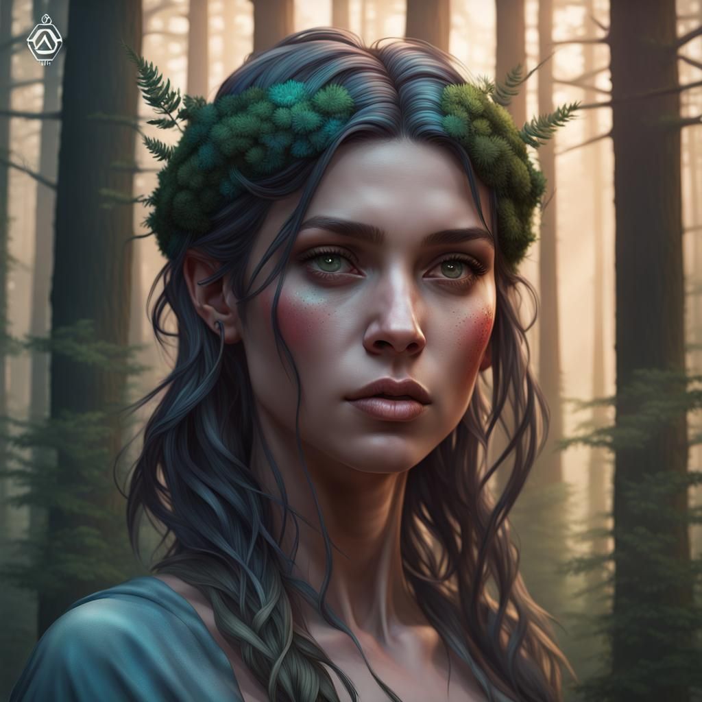 Detailed Portrait of Forest Woman in Unreal Engine