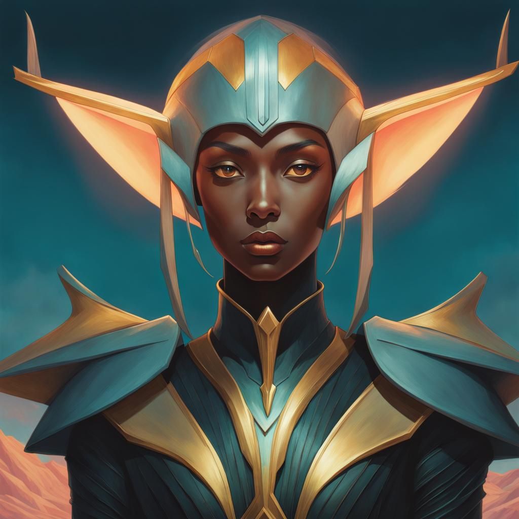 Impressive Elf Warrior in Vintage Style