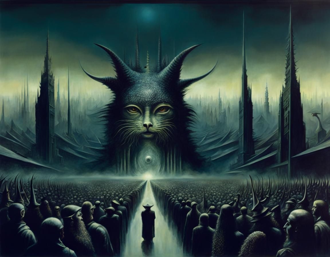 Endless Cityscape with Cryptid Creatures