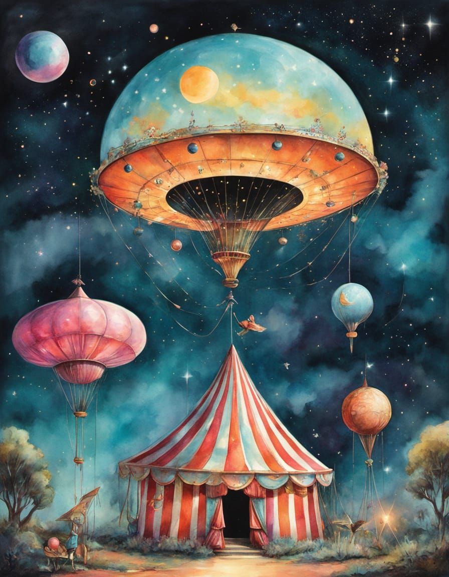 Psychedelic Ink & Watercolor Art: The Neon Menagerie