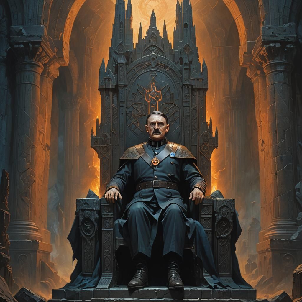 Dark Sorcerer in Ancient Castle, Dark Fantasy Art