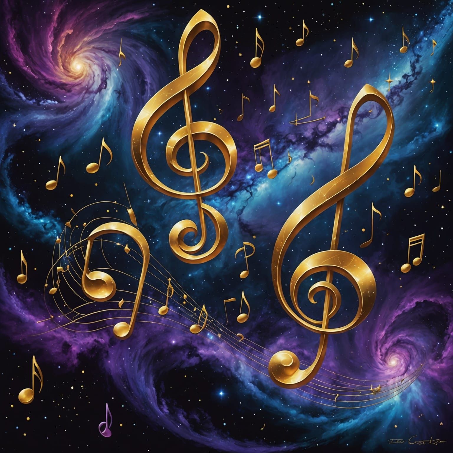 Celestial Symphony: Cosmic Musical Notes in Space