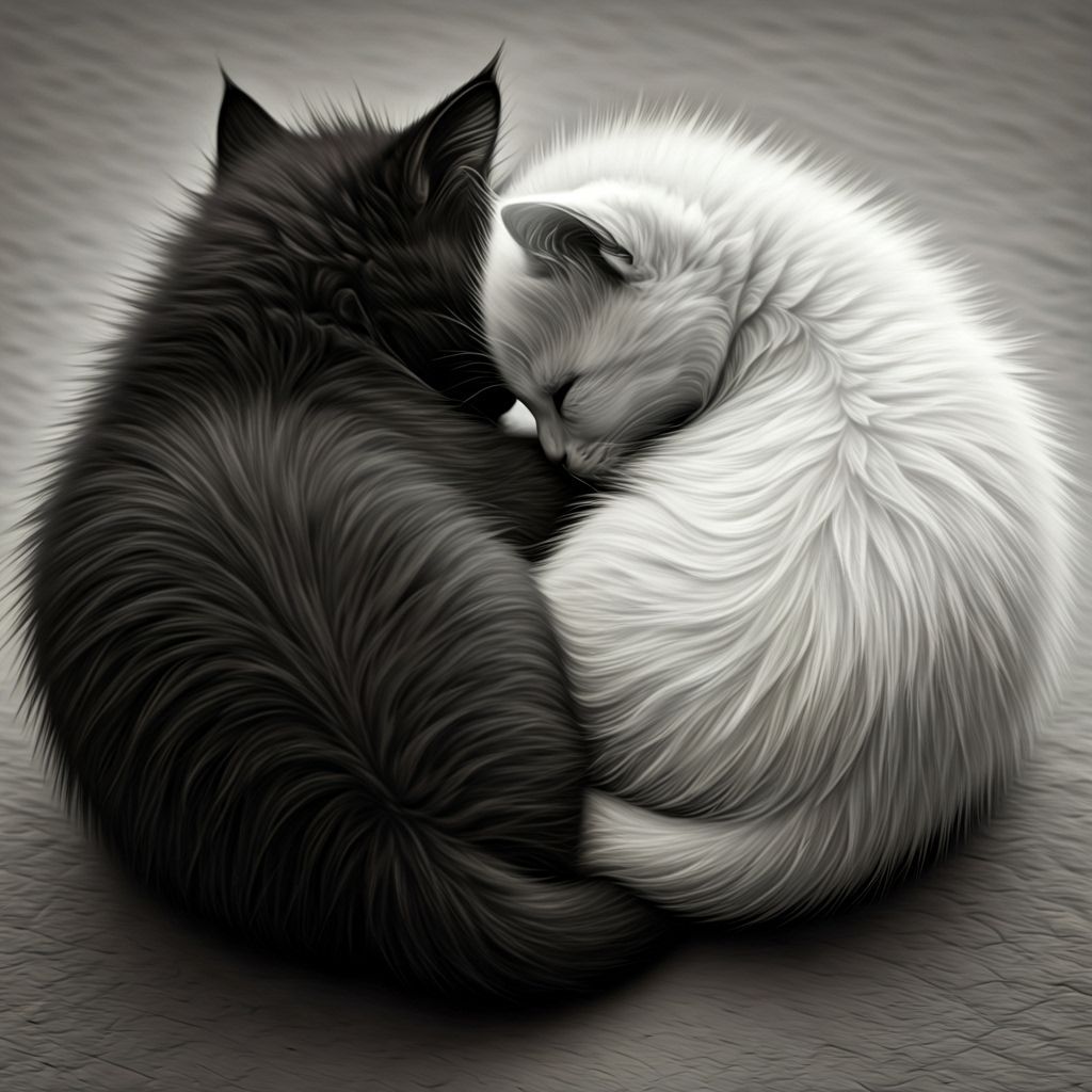 Yin-Yang Kittens: A Black and White Harmony