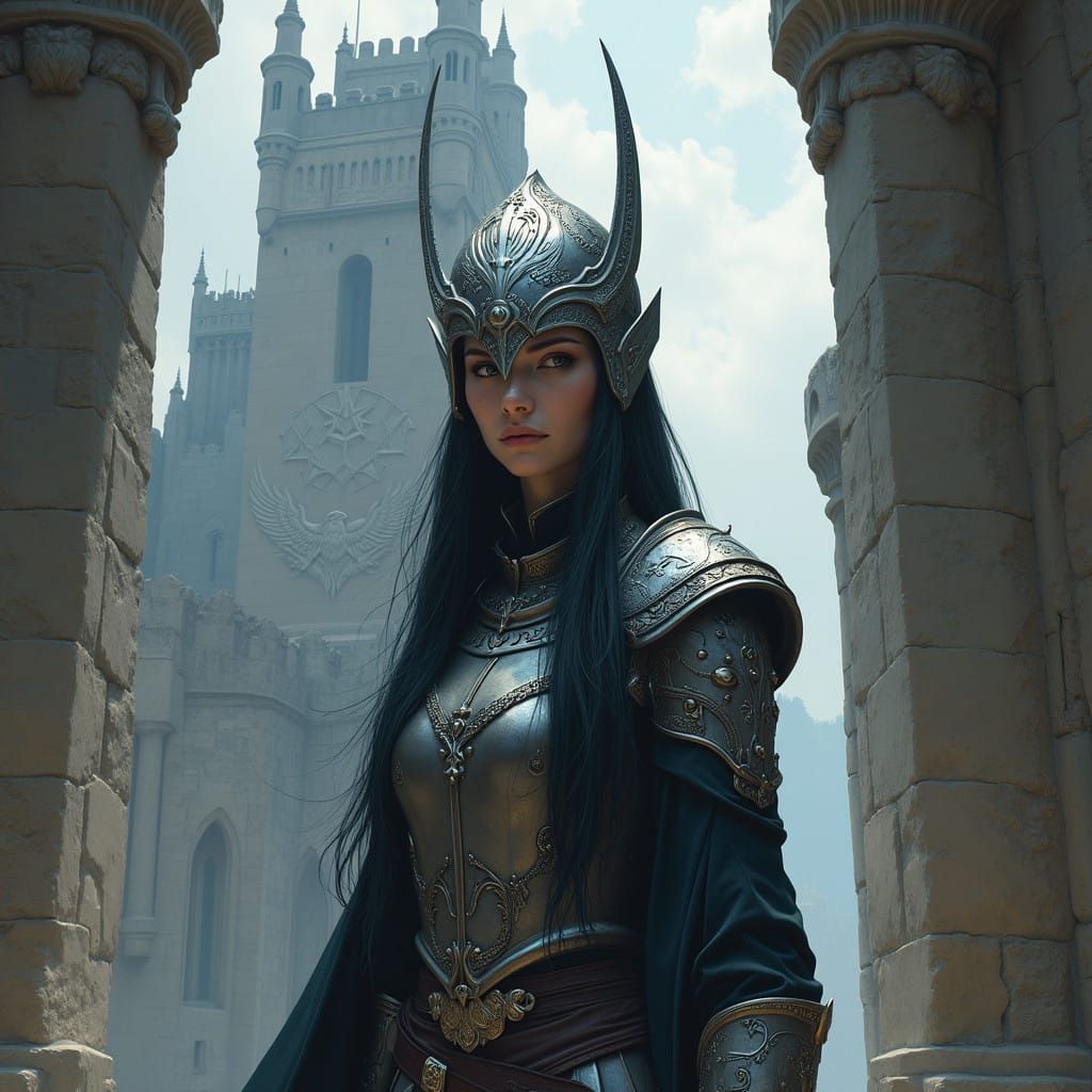 Majestic Stronghold of the White Eagle Mercenaries in a Fant...