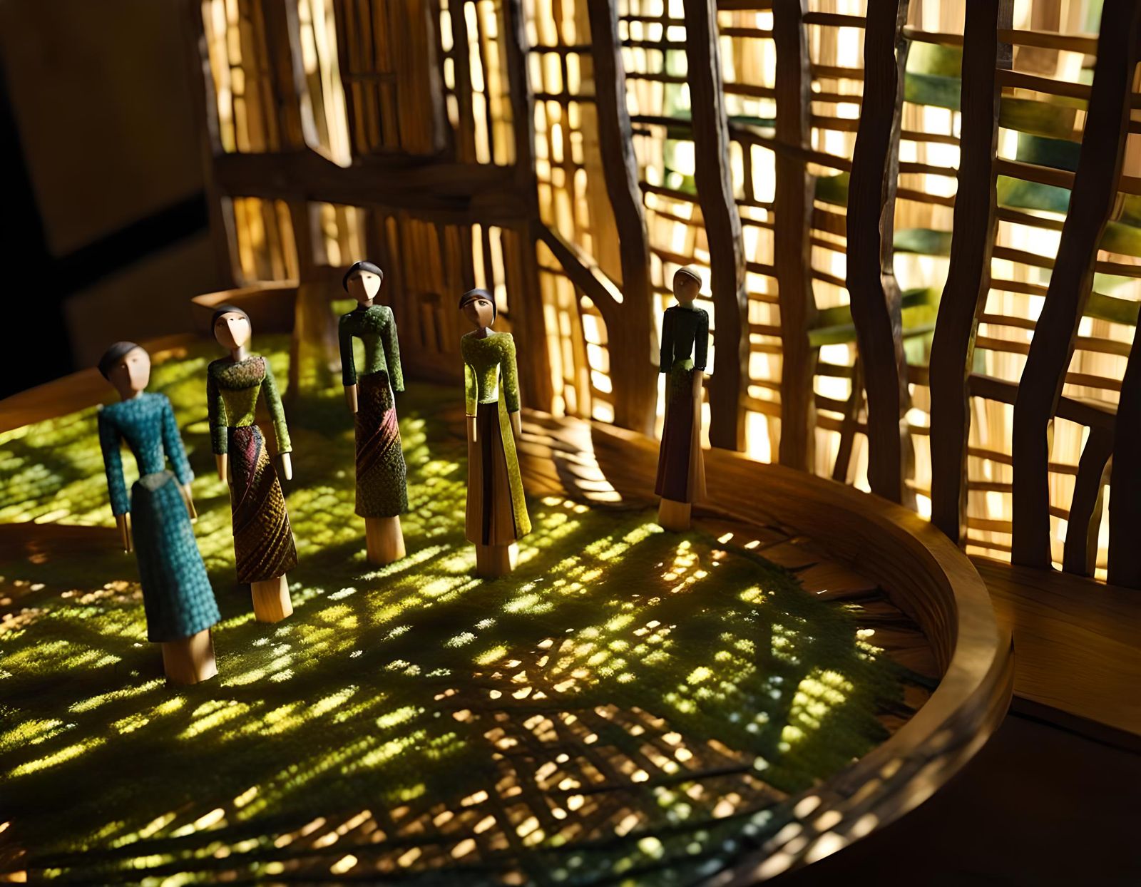 Tiny Dollpeople in Fantasy Architectural Style