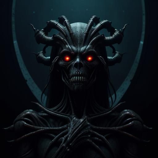 Hyperrealistic Biomechanical Cenobites in Dark Industrial Ch...