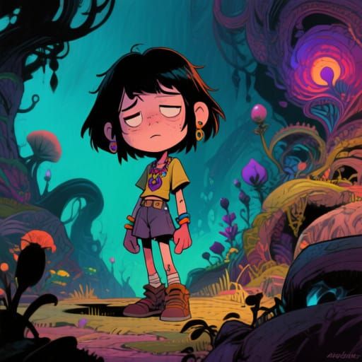 Fantastical Counter-Culture Character Matte Painting