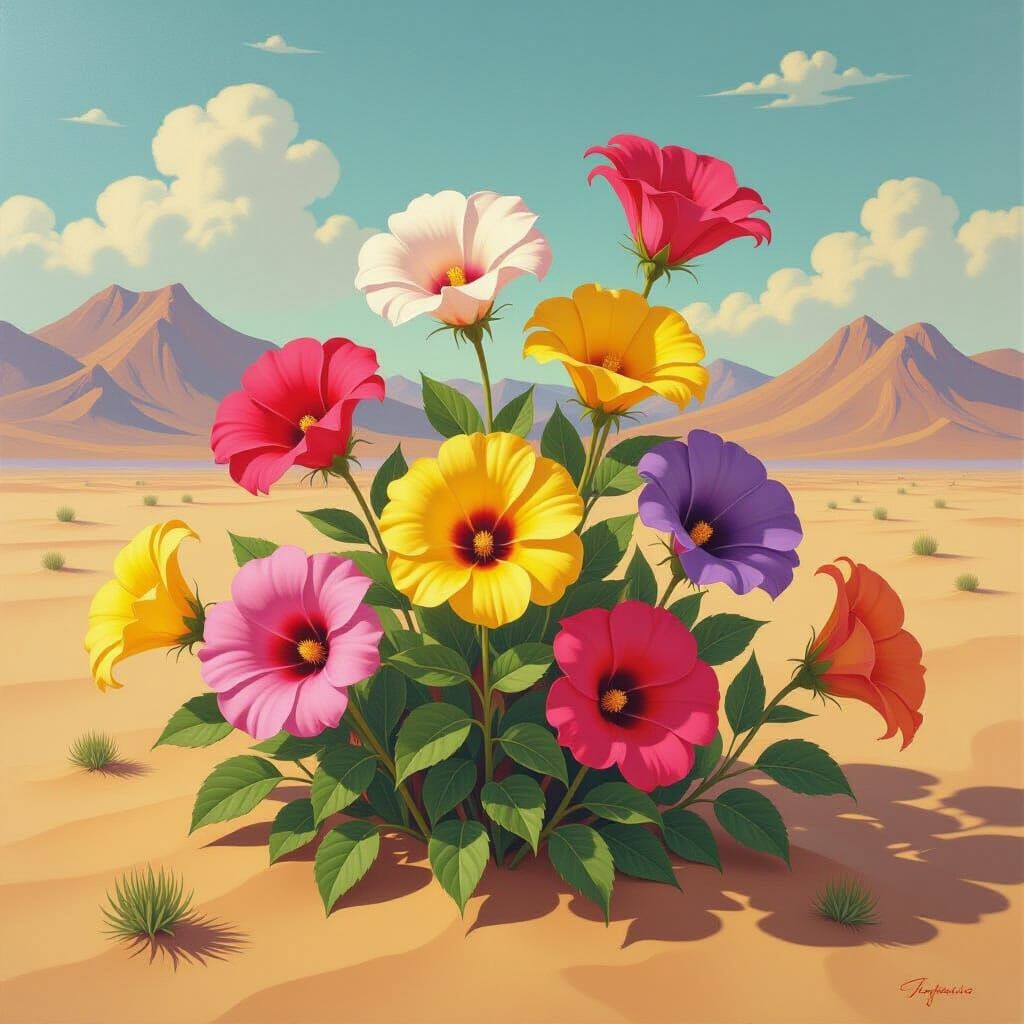 Atacama Desert Blooms in Surrealist Style