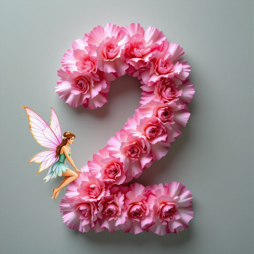 Pink Carnation Number 2 with Delicate Fairy