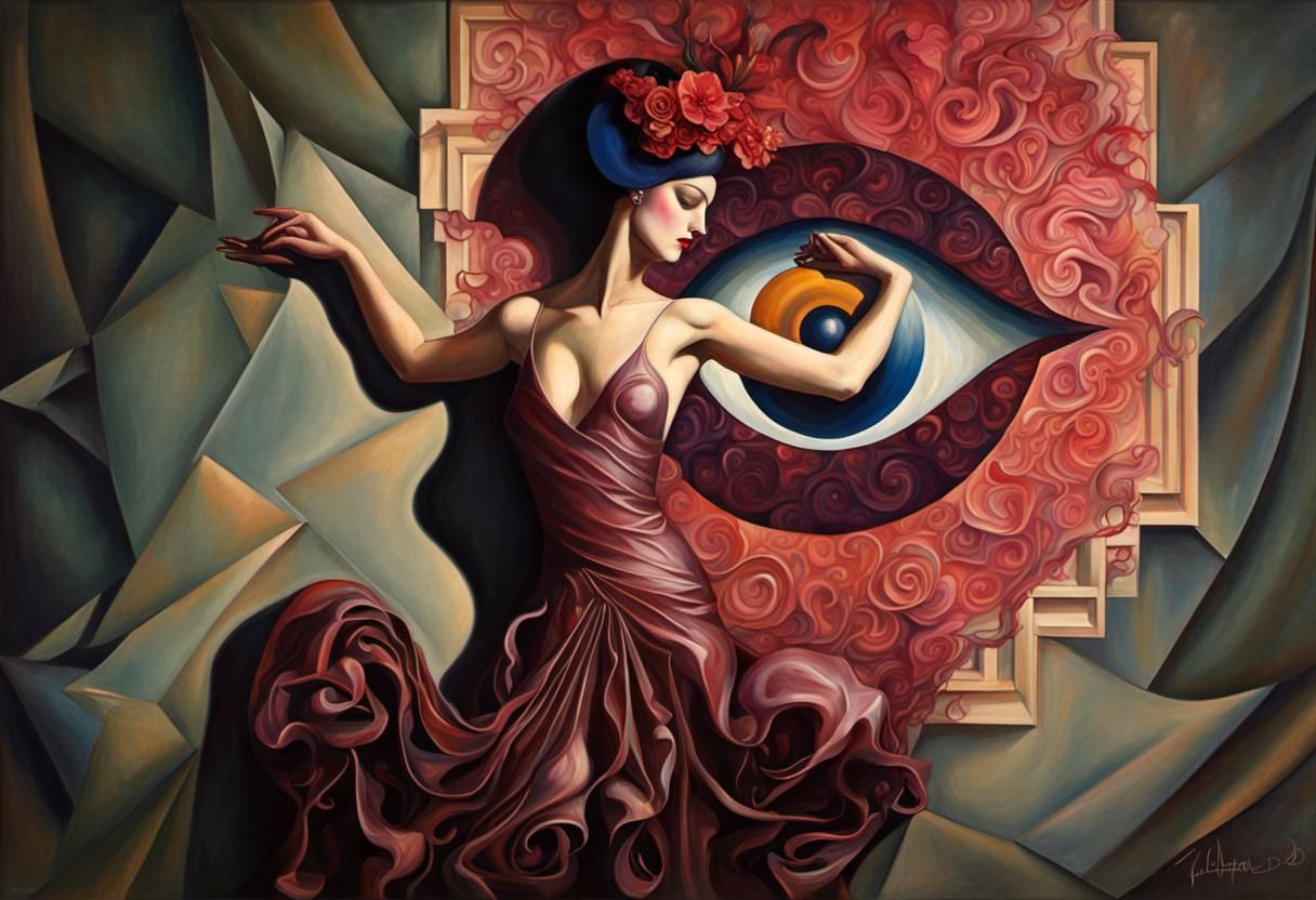 Chromoshadow Impasto Trompe L'oeil Art Deco Image