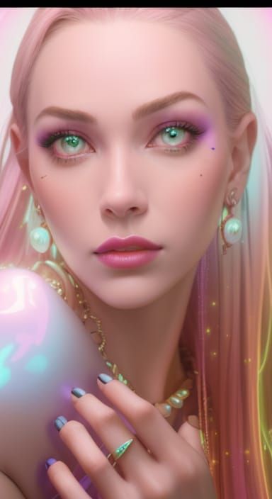 Glowing Futuristic Portrait with Neon Accents