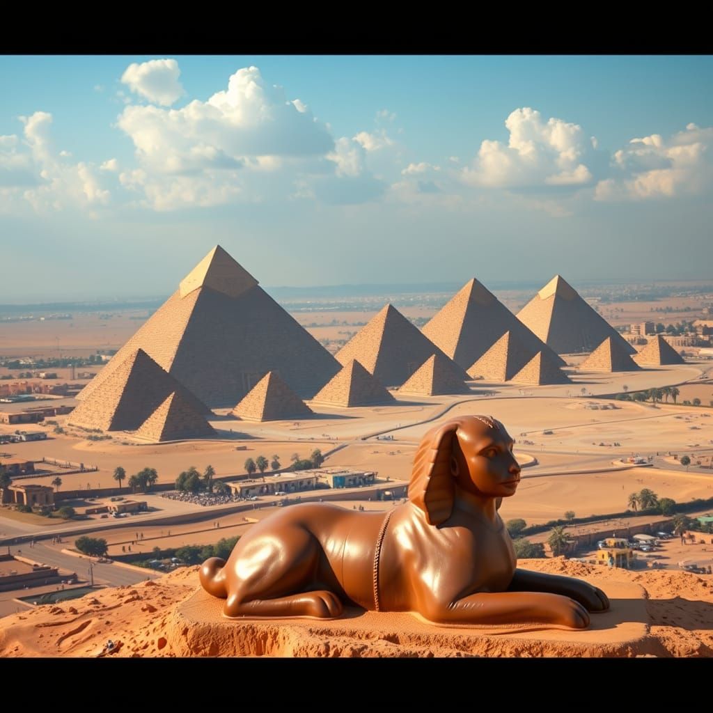 Giza Pyramids Reimagined as Chocolate Toblerones