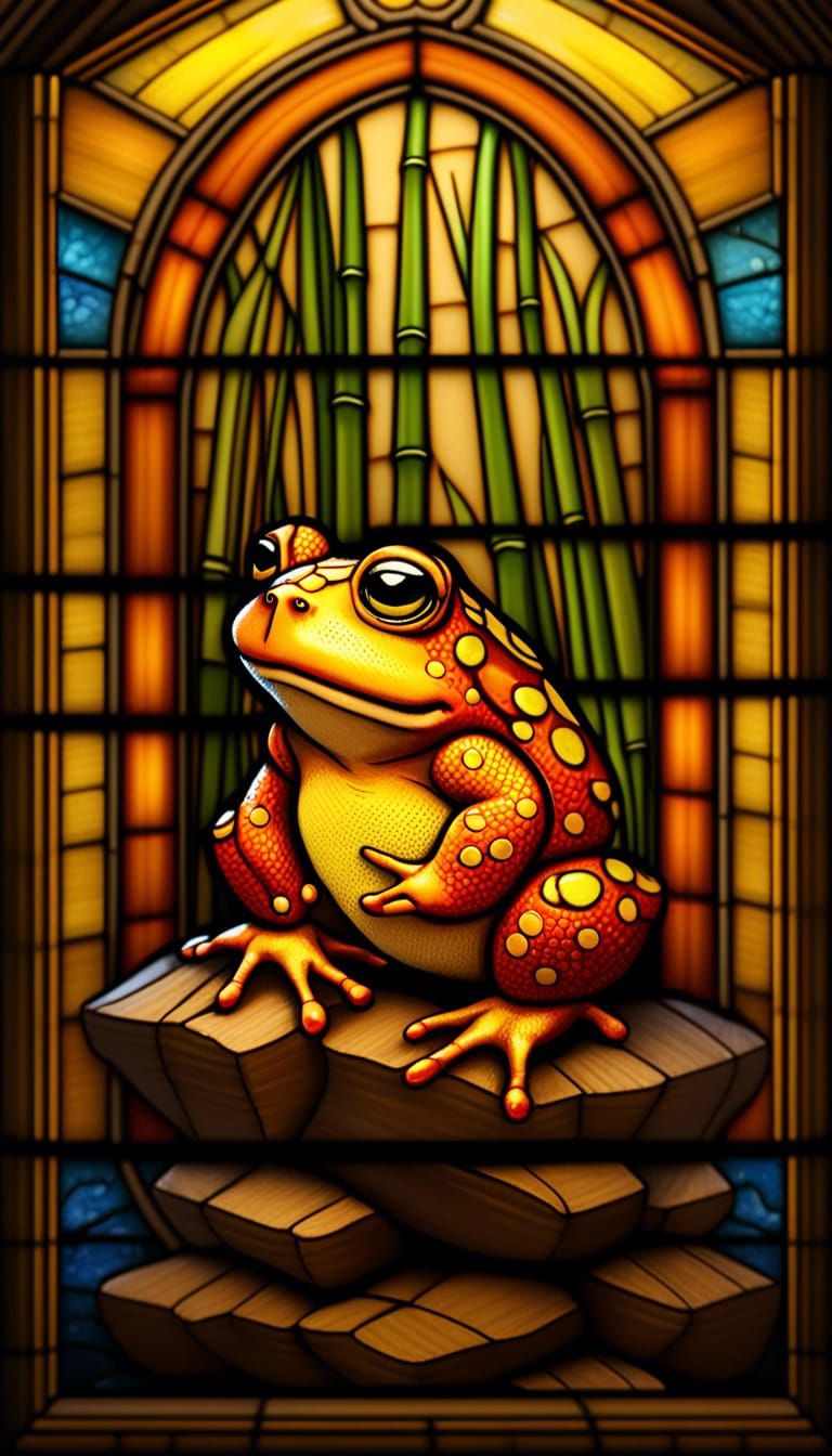 Stained Glass Toad in 8k Resolution