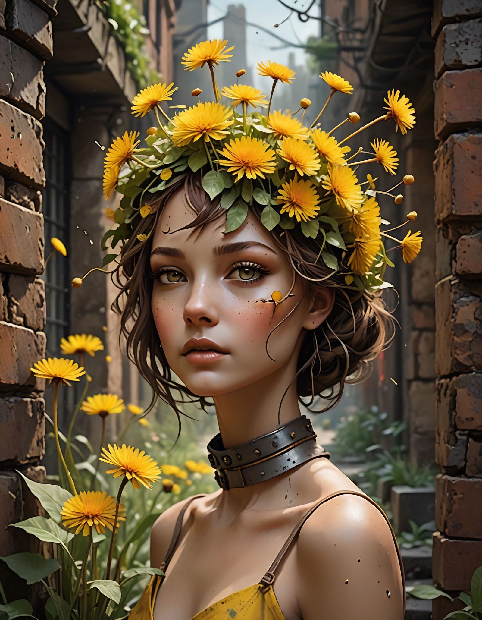 Whimsical Dandelions in Unlikely Settings