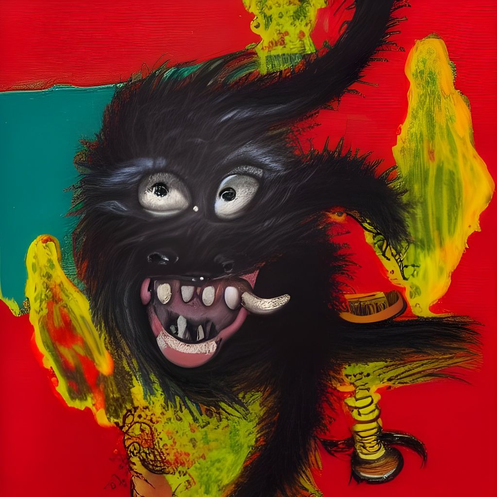 Gloomy Dog's Abstract Art Nightmare