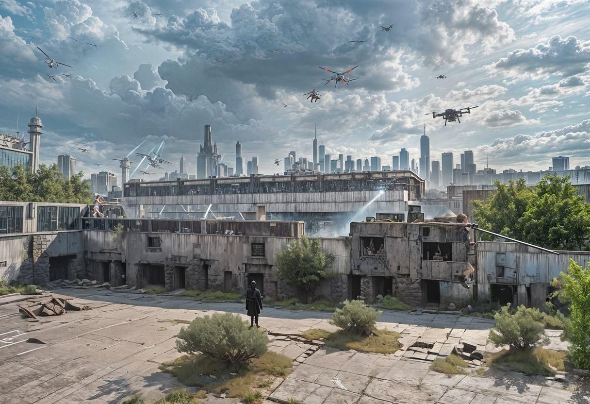 Neo-Noir Shadows in a Forgotten Alleyway