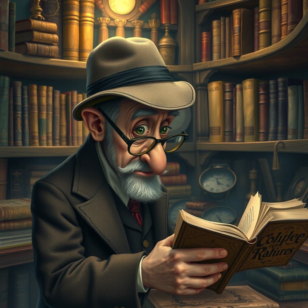 Antique Book Discovery in Arthur Rackham Style