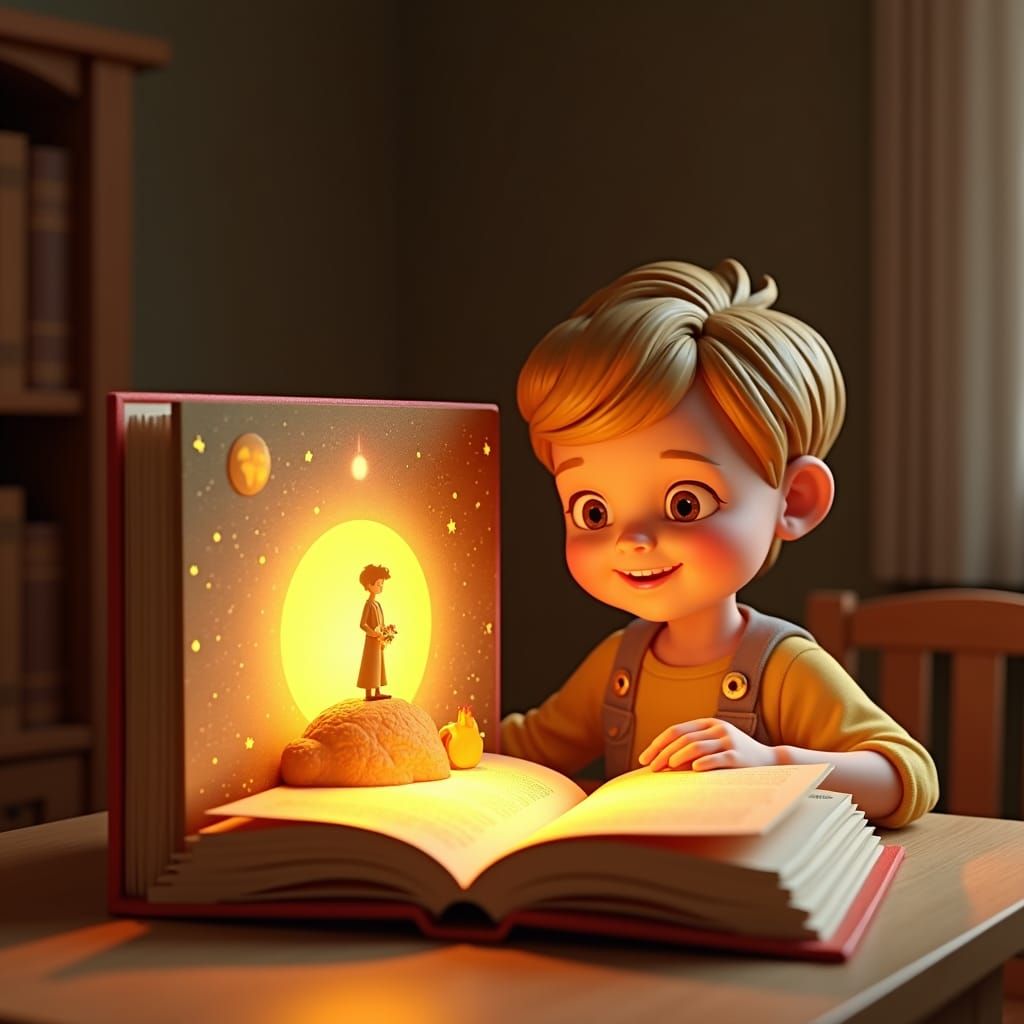 Little Prince Pop-Up Book in 3D Digital Art