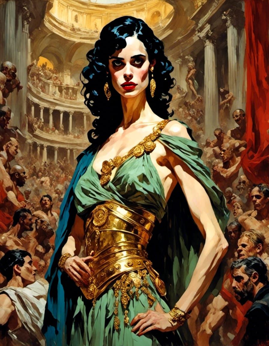 Roman Empire Domina Portrait in Painterly Style