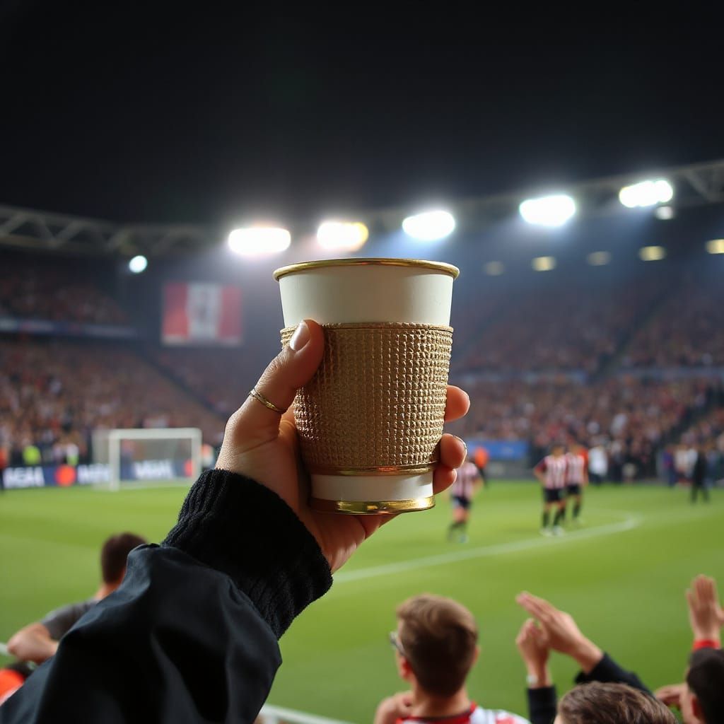 Cup Held Aloft in Mid Air