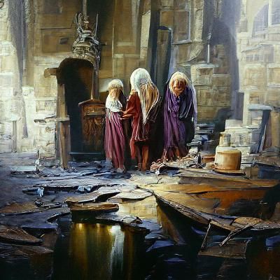 Dark Ages Oil Painting in James Gurney Style