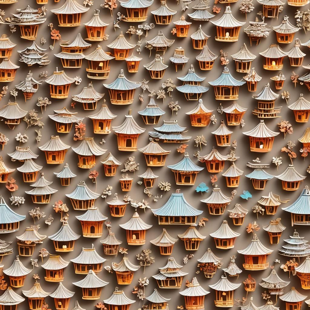 Vibrant Kirigami Cultural Festival Scene