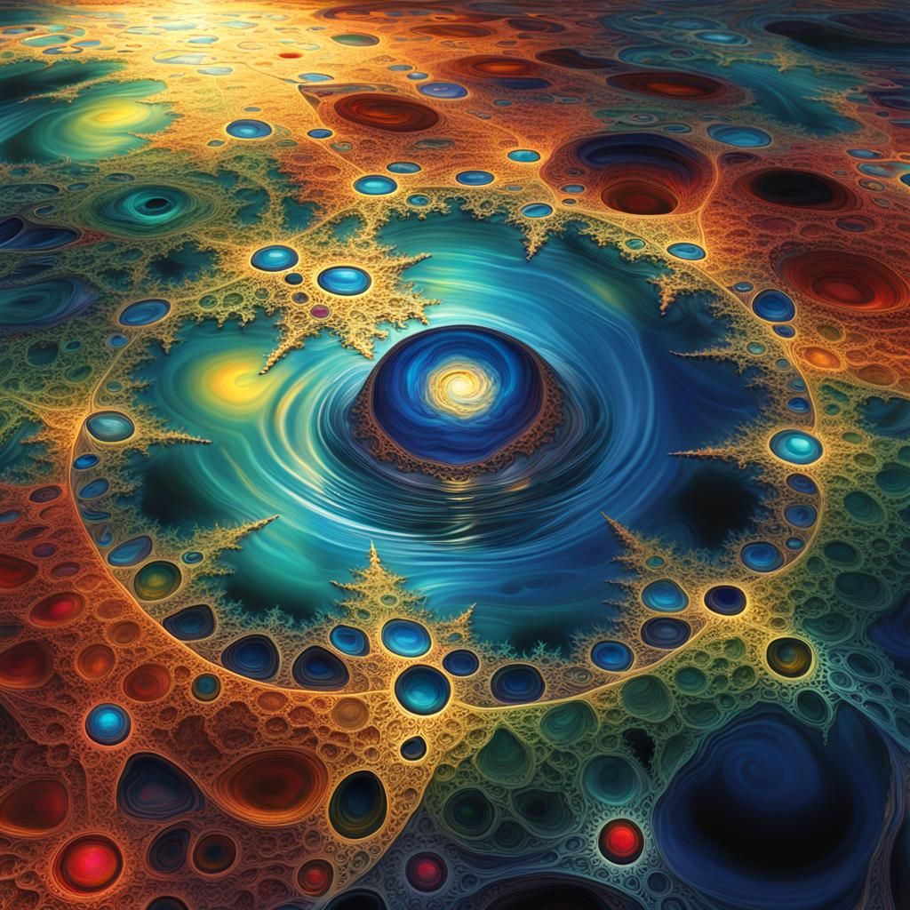 Luminous Oil Orbs Forming Country Borders on Water