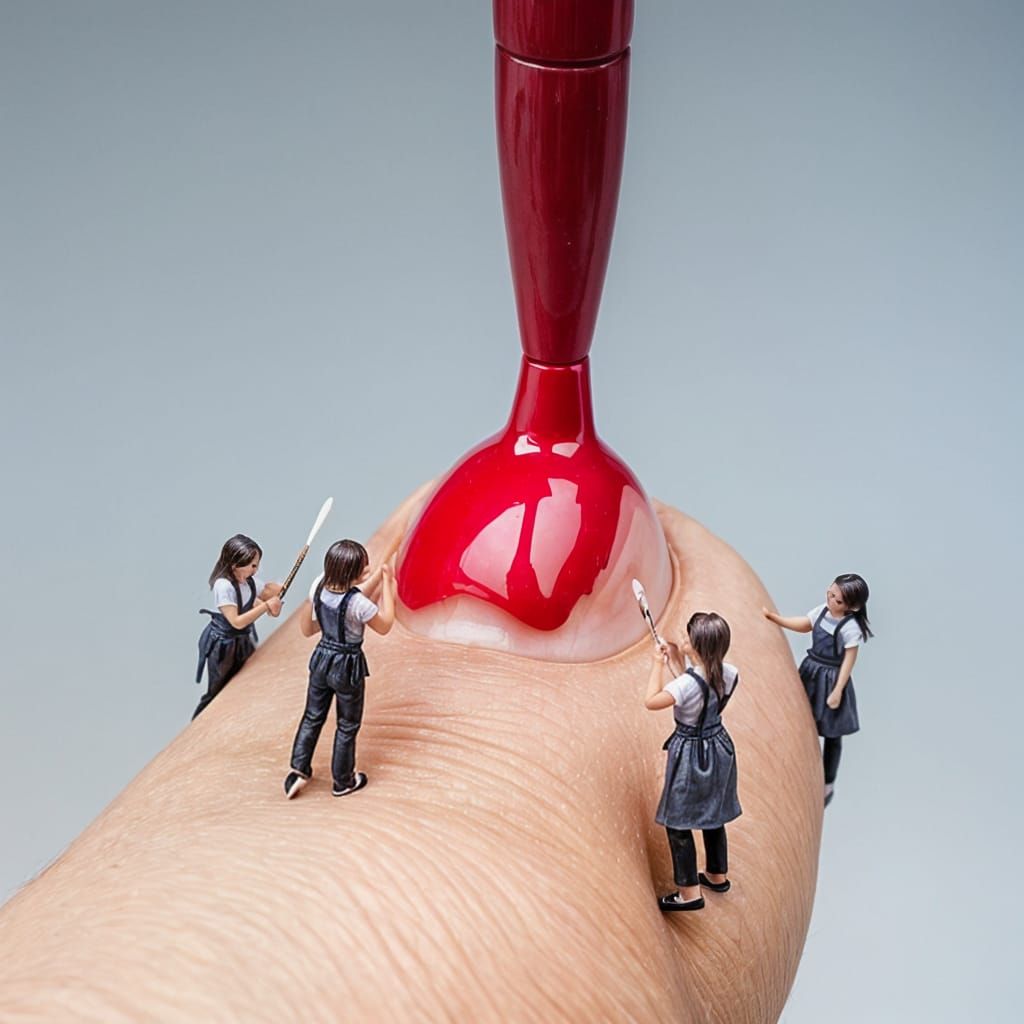 Miniature Artists Adorn a Giant Fingernail with Lacquer and ...