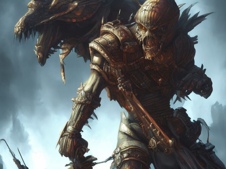 Armored Skeleton Warrior in Dark Fantasy Style