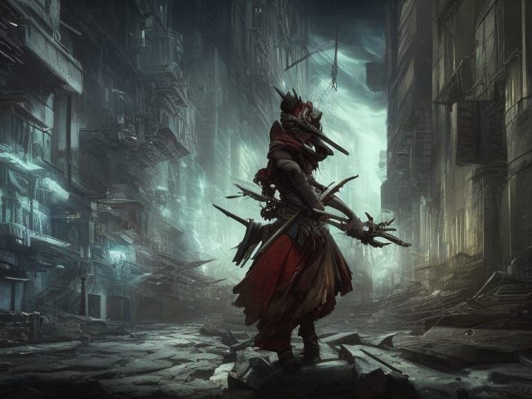 Armored Skeleton Warrior in Dark Fantasy Style