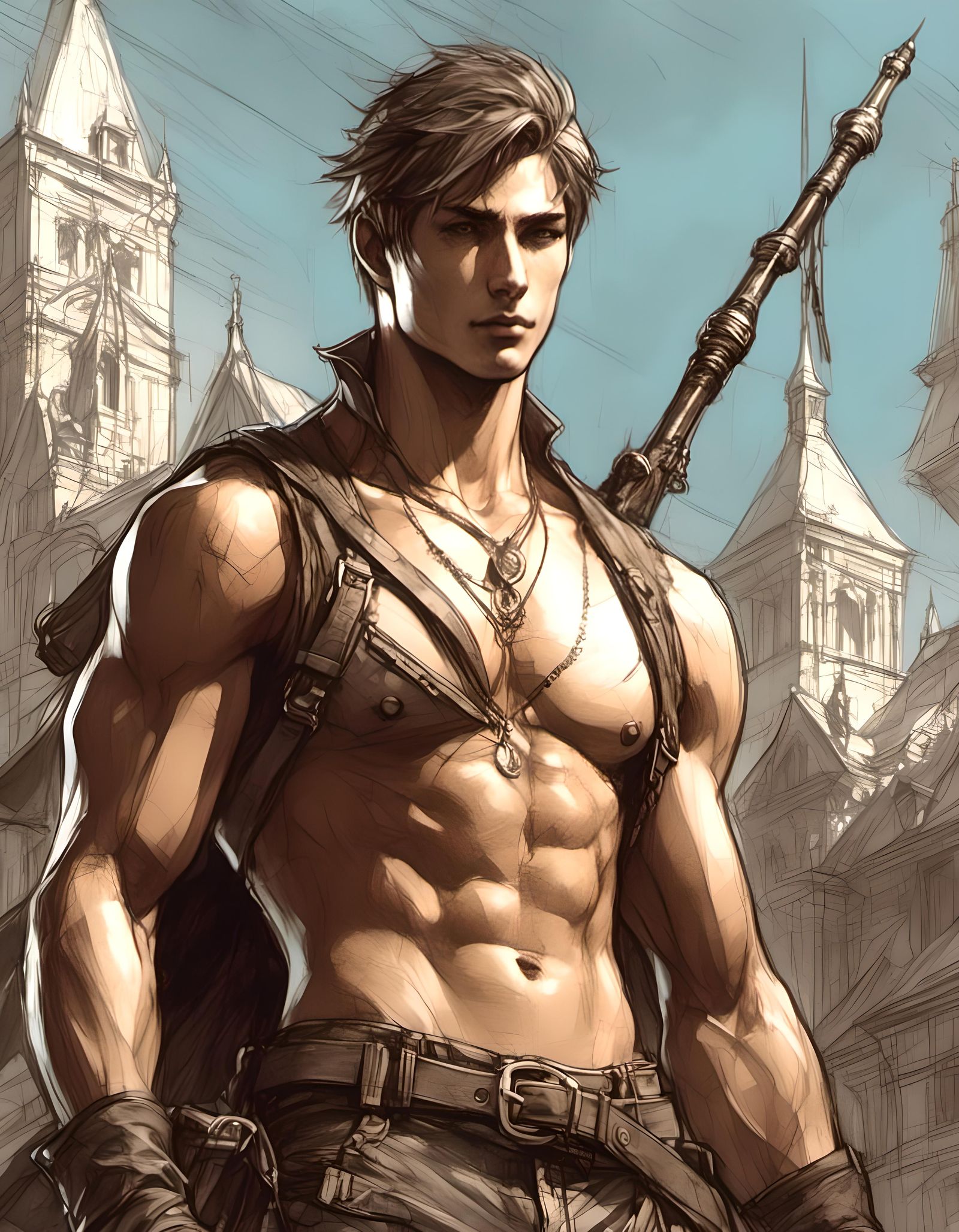 Handsome Hunter from Bloodborne in Anime Style