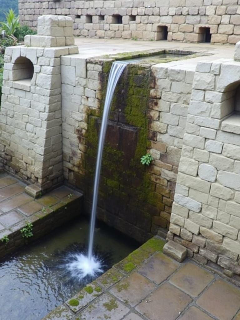 Majestic Inca Waterfalls in Realistic Style