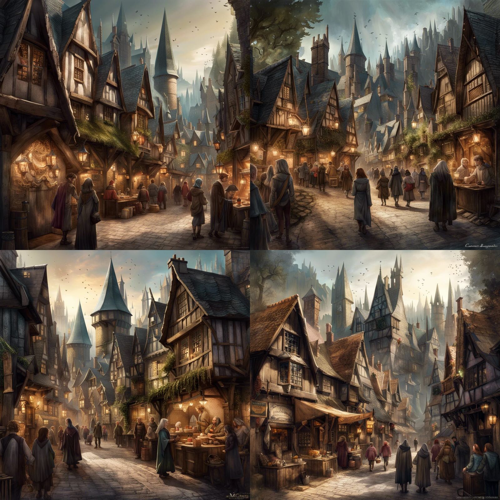 Hogsmeade Medieval Market Village in Fantasy Style