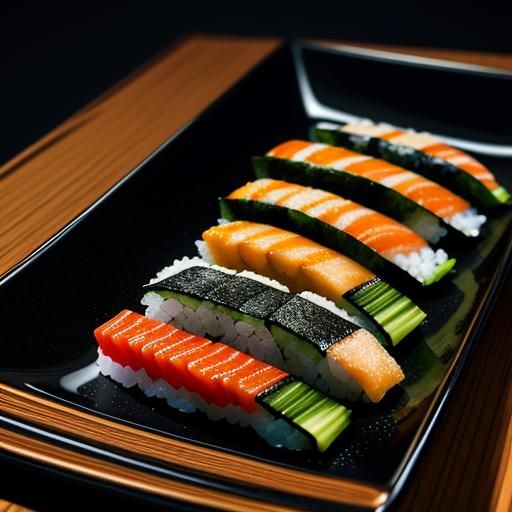 Hyperrealistic Sushi with Intricate Details