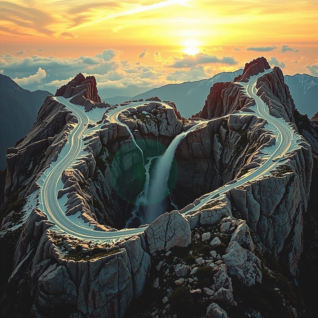 Golden Hour Landscape with Serene Atmosphere