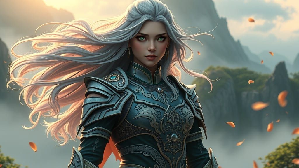 Cyberpunk Warrior Goddess in 8k Anime Style