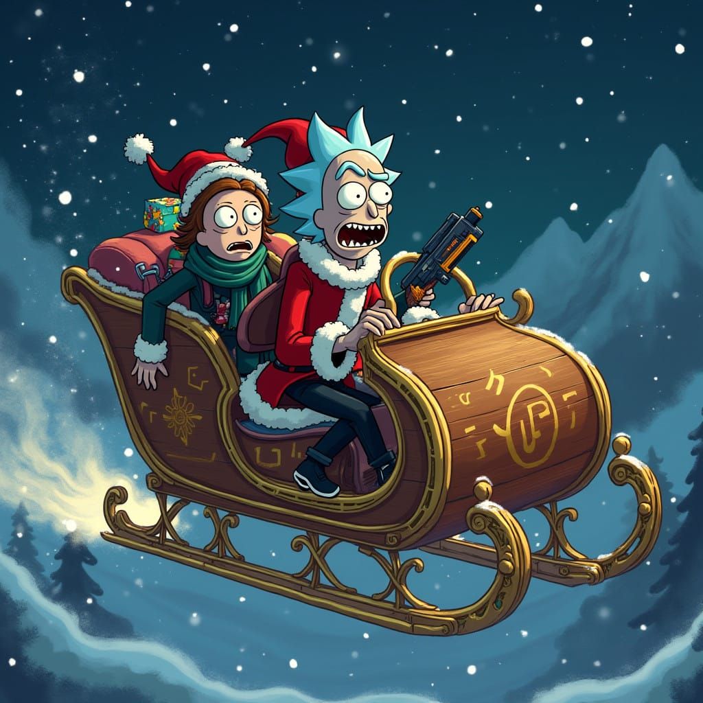 Rick and Morty Hijack Santa's Sleigh in a Dark Winter Wonder...