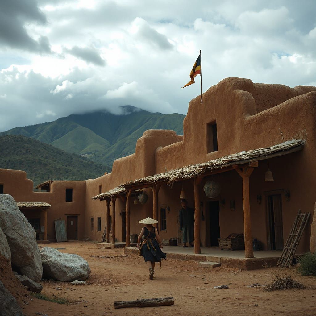Epic Pueblo Runner in Taos, New Mexico Digital Painting