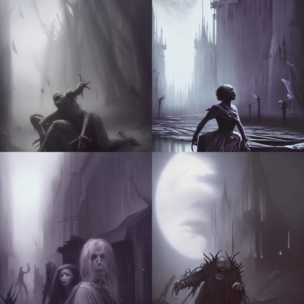 Nightmarish Embodiment of Urban Decay in Dark Art Style