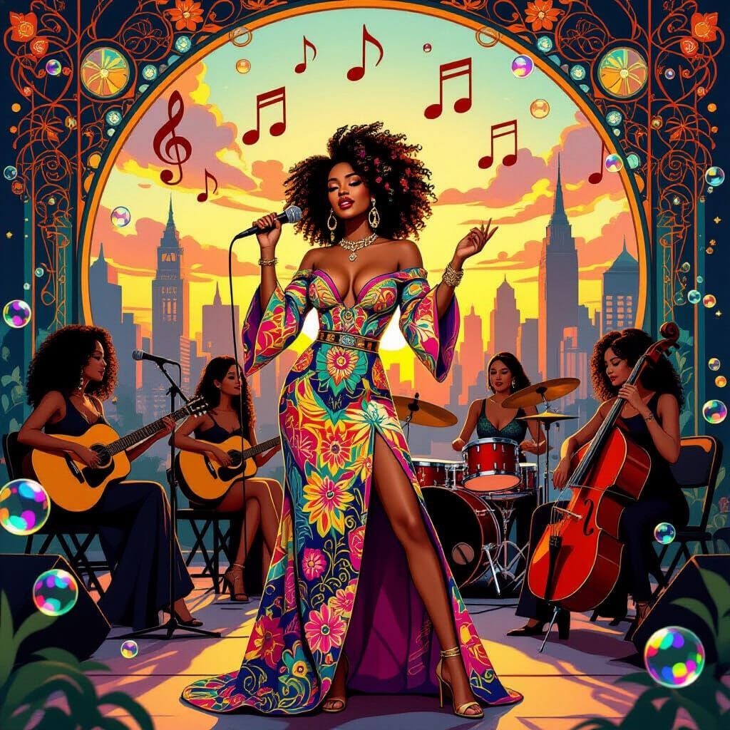 Afro-Latina Singer Performs with All-Female Band Amidst City...