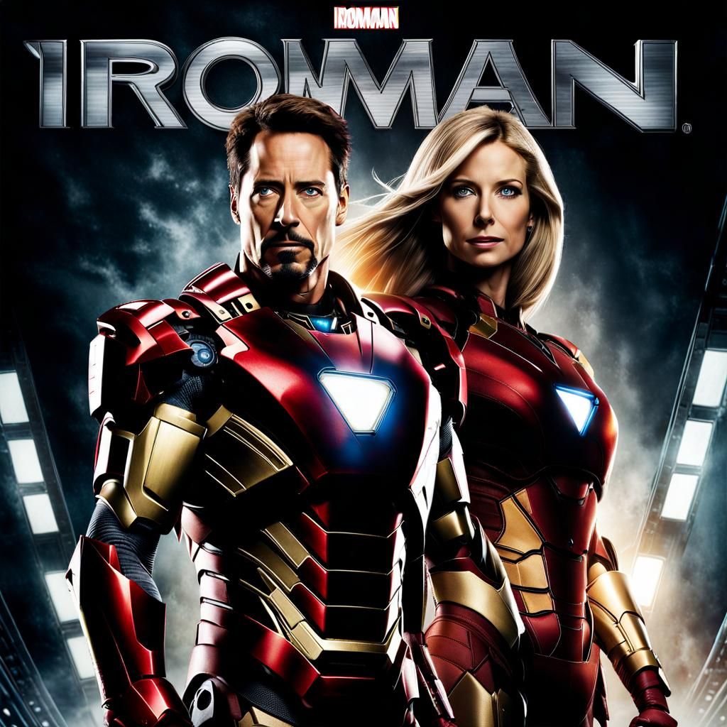 Iron Man and Pepper Potts Movie Poster