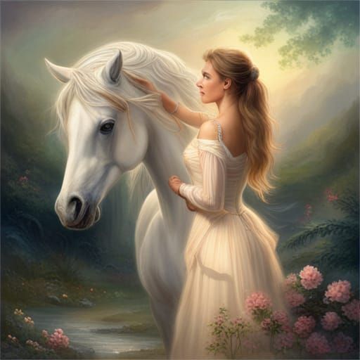 Ethereal Fantasy Centaur in Hyperdetailed Mist