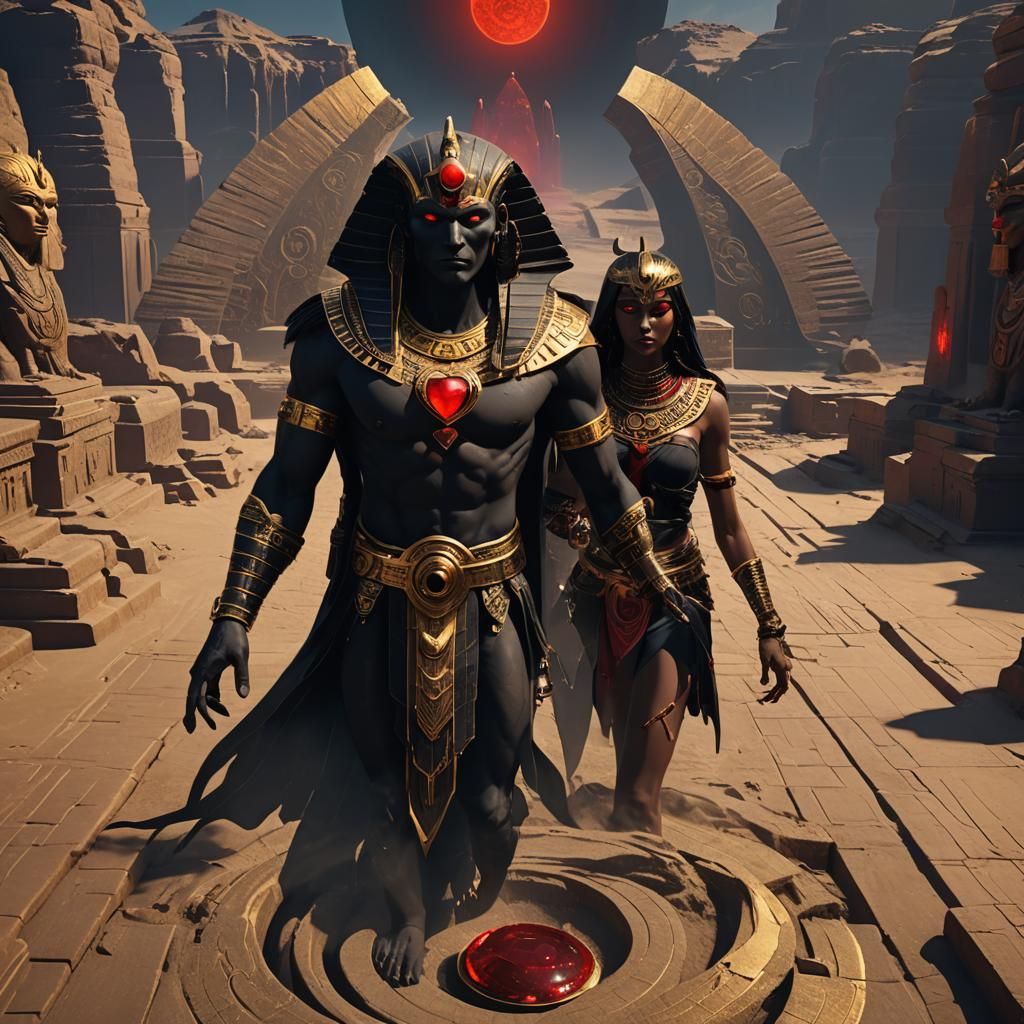 Horus and Lilith: Dark Fantasy Masterpiece