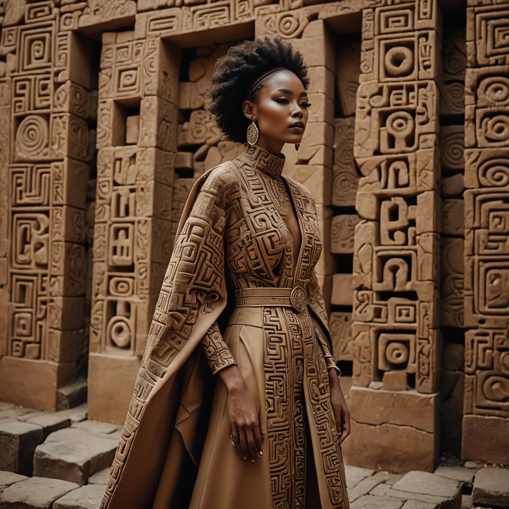 Fashion Editorial: Model Blends with Ancient Stone Maze
