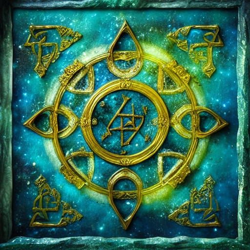 Mystic Artifact on Pedestal in Oil Painting Style